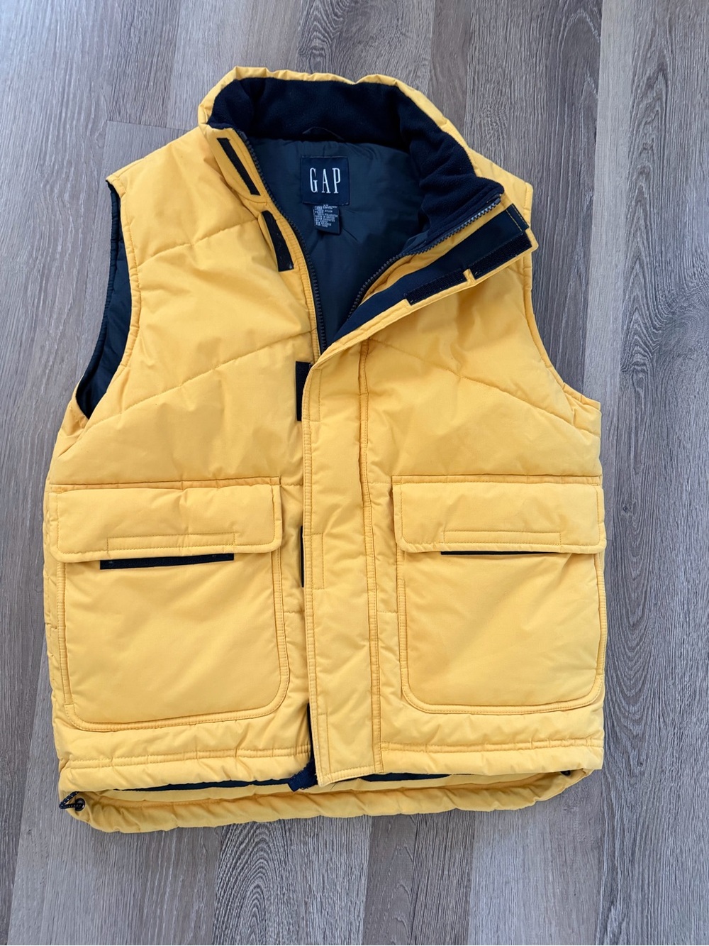 Fisherman core Utility Men's Yellow Puffer Vest - Insulated Quilted Jacket
